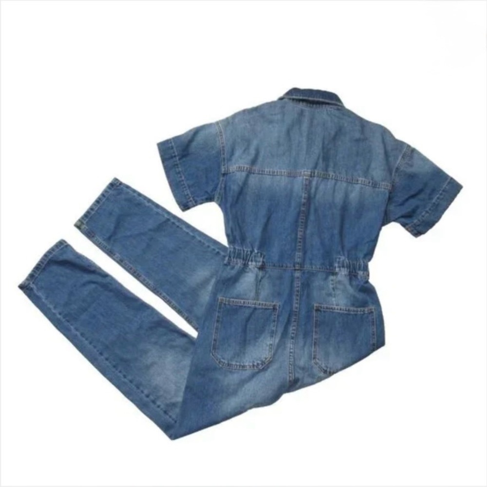 We The Free People Marci Coverall in High Noon Denim Jumpsuit New Size L - Picture 2 of 4